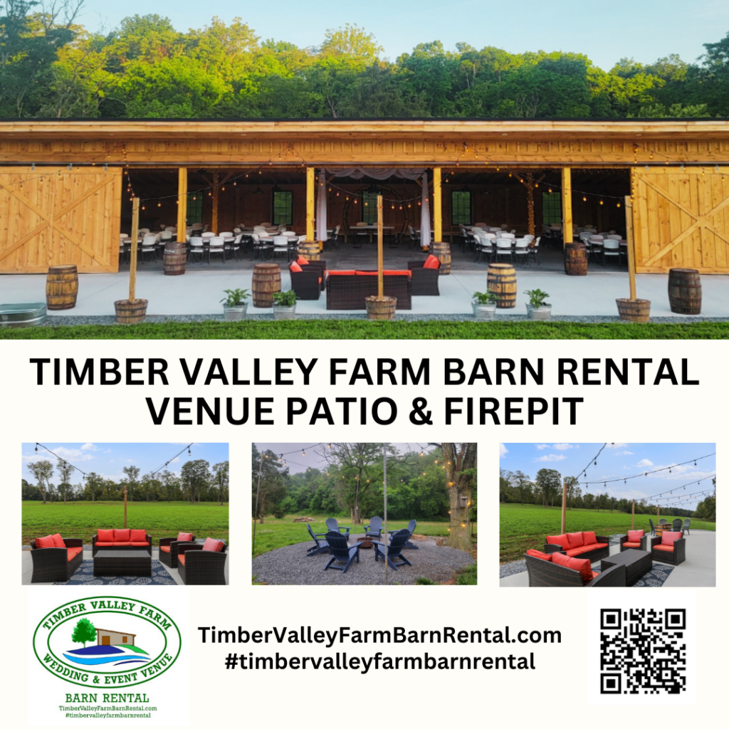 Indoor-Outdoor Flow: The Venue Patio
No Epic Birthday Party Event Venue Clear Spring Maryland is complete without a great outdoor space. Our facility includes a spacious patio at the venue building, which is ideal for an outdoor bar, a fire pit area, or additional lounge seating. Being a top-tier Barn Rental Clear Spring Maryland means providing your guests with the fresh country air and spectacular views that only a 100-acre farm can offer. The patio allows your party to flow naturally from the energy of the dance floor inside to a relaxed atmosphere outside.