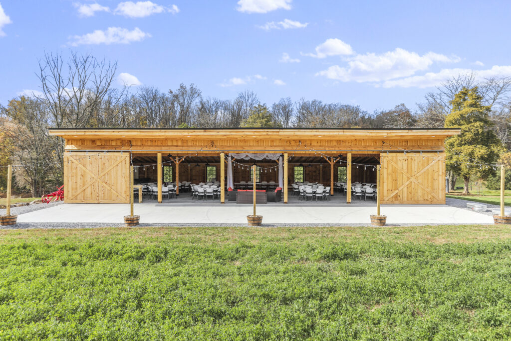 In the heart of the country, nestled a short distance from the historic C&O Canal and Potomac River, lies Timber Valley. Our Custom Built Timber Frame Barn Venue Clear Spring Maryland is the result of dreaming and meticulous planning. We are so proud to share that this unique monoslope timber frame pole barn was built by Mt. Tabor Builders, Inc. of Clear Spring, Maryland. Karen and Tom Grosh would like to thank Mt. Tabor Builders, Inc. for taking our dream and vision and turning it into a reality for all our guests to enjoy.