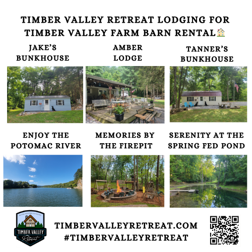 Lodging and Private Tours🏡
For family members traveling a significant distance, convenient overnight accommodation is essential. Our cabins (lodging) are also on the property, providing cozy and comfortable on-site stays. Our Glamping and Camping Cabins site is at https://timbervalleyretreat.com/, ensuring out-of-town guests have peaceful and high-quality lodging for the duration of the reunion weekend.