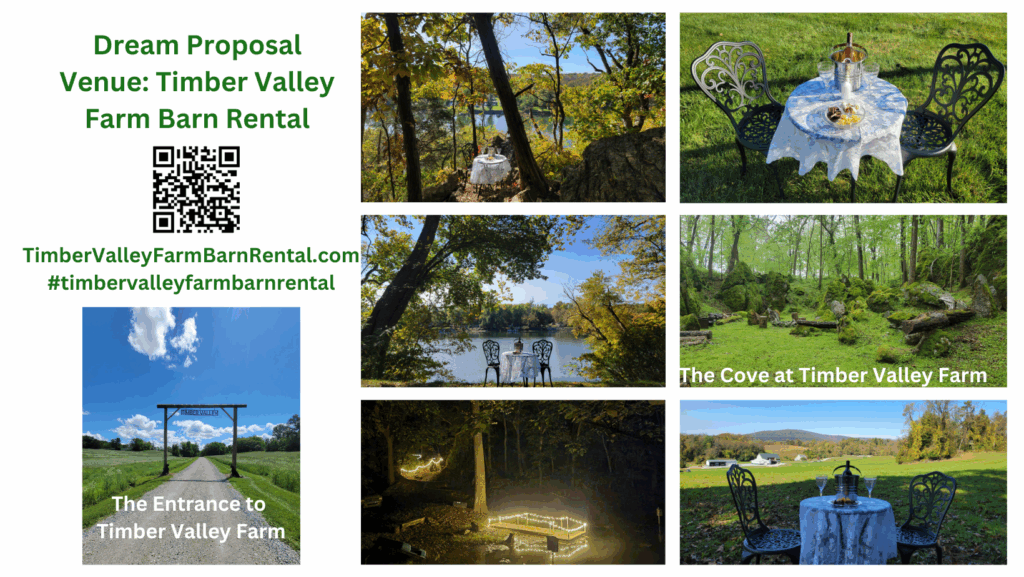 The scenic retreat atmosphere of Clear Spring, Maryland feels world’s away, yet remains readily accessible, offering the best of both worlds: intimate seclusion for the moment and easy logistics for the celebration. This strategic location is one reason why Timber Valley Farm Barn Rental is a sought-after Marriage Proposal Venue Maryland.