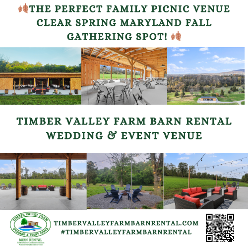 The Perfect Family Picnic Venue Clear Spring Maryland Fall Gathering Spot! 🍂
Don’t Miss Out on the Fall Fun at Timber Valley Farm Barn Rental!