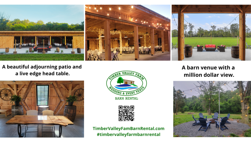 Experience the Magic of Our Venue (Wagon Ride Included!)
We invite you to schedule a private tour and discover the charm of our venue for yourself. Seeing the natural beauty of the 100-acre farm is essential for choosing your perfect ceremony spot.

To truly appreciate the scope and various photo opportunities across our vast property, we are pleased to offer a charming, scenic wagon ride as part of your private tour. This unique experience allows you to comfortably explore the fields and hills, visualizing every detail of your intimate celebration at our Micro Wedding Event Venue in Clear Spring Maryland.

Contact Karen and Tom Grosh at [https://timbervalleyfarmbarnrental.com/contact/] to arrange your visit.