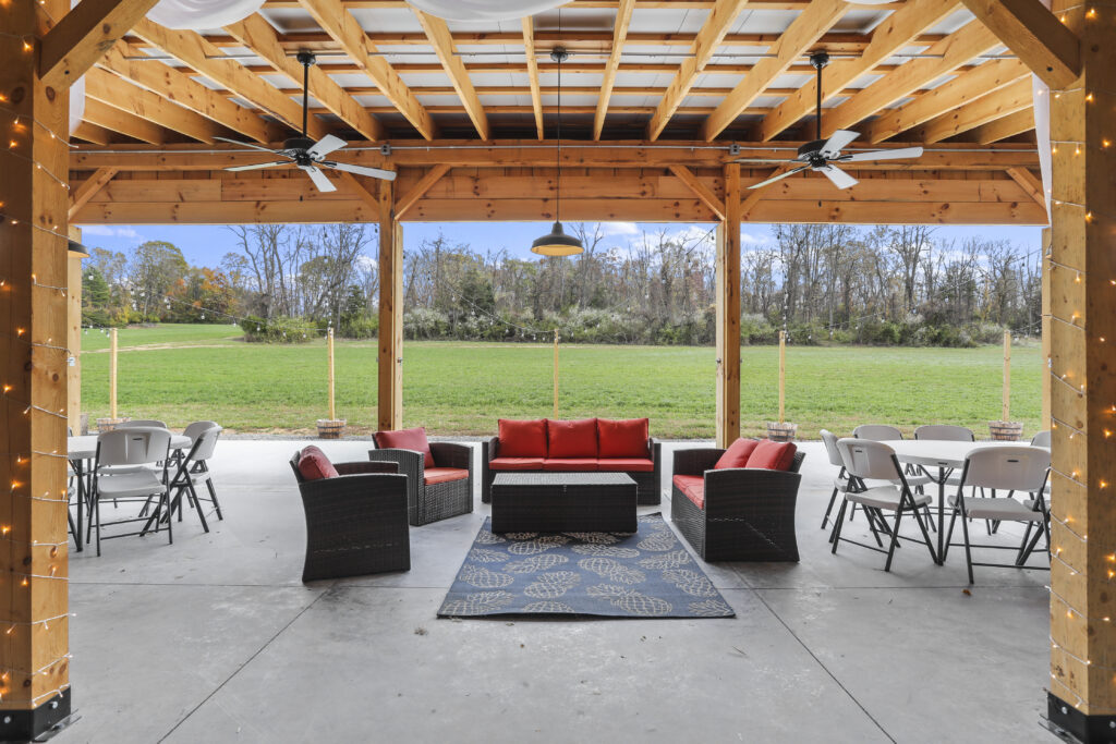 Choosing an Outdoor Wedding and Event Venue Clear Spring Maryland allows you to harness the natural beauty of the 100-acre farm, giving your celebration an open, airy feel. Our expansive property ensures maximum privacy and flexibility for your event layout, from open-air ceremonies to tented receptions adjacent to the barn.