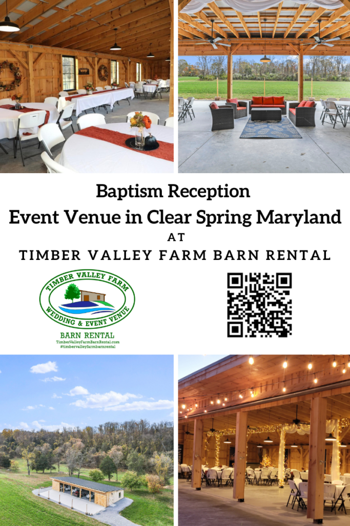 Baptism Event Venue Reception Clear Spring Maryland: Secluded & Charming🙏
Looking for an exclusive venue for your private baptism, event, or reception? Timber Valley Farm Barn Rental offers a secluded and charming setting, perfect for your needs. We are the premier Baptism Event Venue Reception Clear Spring Maryland, dedicated to hosting your most meaningful family and formal events.