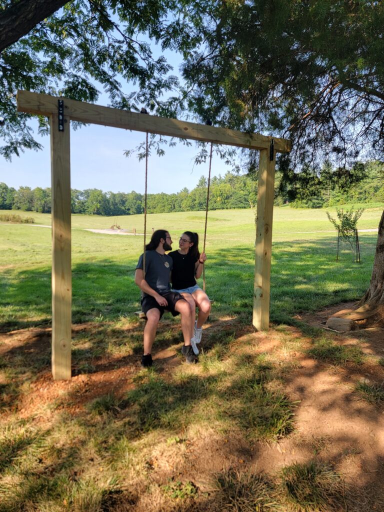 Experience the Venue in the Off-Season🌿
Some couples worry about touring an outdoor venue in the winter or early spring. However, touring during the off-season allows you to truly appreciate the venue’s natural beauty without the distractions of bustling wedding preparations. You can get a feel for the space and envision your own unique celebration. The unadorned structure highlights the quality of the timber frame, and the bare trees allow for better views of the expansive farm property. You see the stunning structure of the Wedding Venue Clear Spring Outdoor Barn in its purest form.