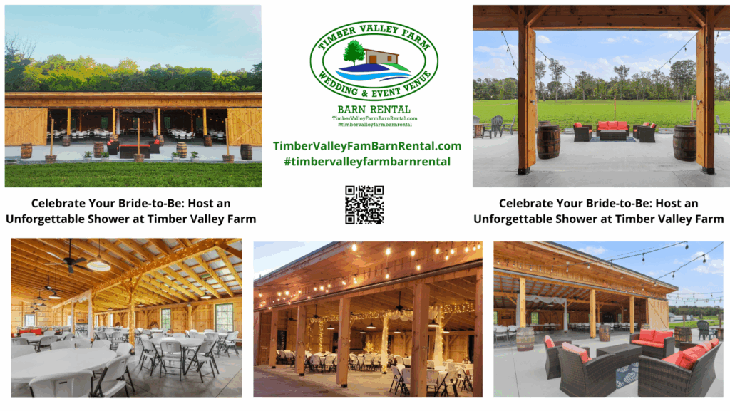 Decorated interior of the Bridal Shower Event Venue Clear Spring Maryland at Timber Valley Farm