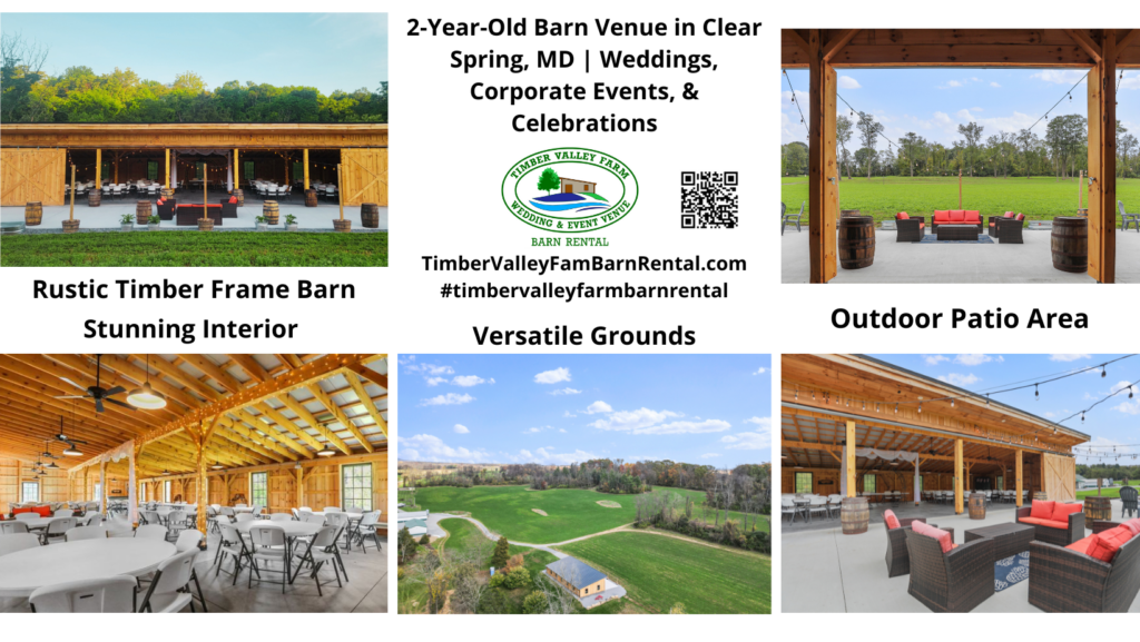 Choosing the right Corporate Event Venue Farm in Clear Spring Maryland is crucial for the success of your event. Here, surrounded by the natural beauty of the countryside, your team will benefit from an atmosphere that encourages focus, collaboration, and relaxation. Our beautifully designed timber frame barn is equipped with everything you need, ensuring a seamless and productive gathering.