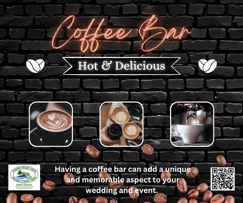 A Must-Have Feature: Coffee Bar at Wedding Venue & Event Venue in Clear Spring Maryland ☕
Coffee Bar at Wedding Venue & Event Venue in Clear Spring Maryland adds a delightful and practical touch to any celebration. Here’s a breakdown of why it’s a popular choice at Timber Valley Farm Barn Rental, and why so many couples and event planners prioritize this feature.