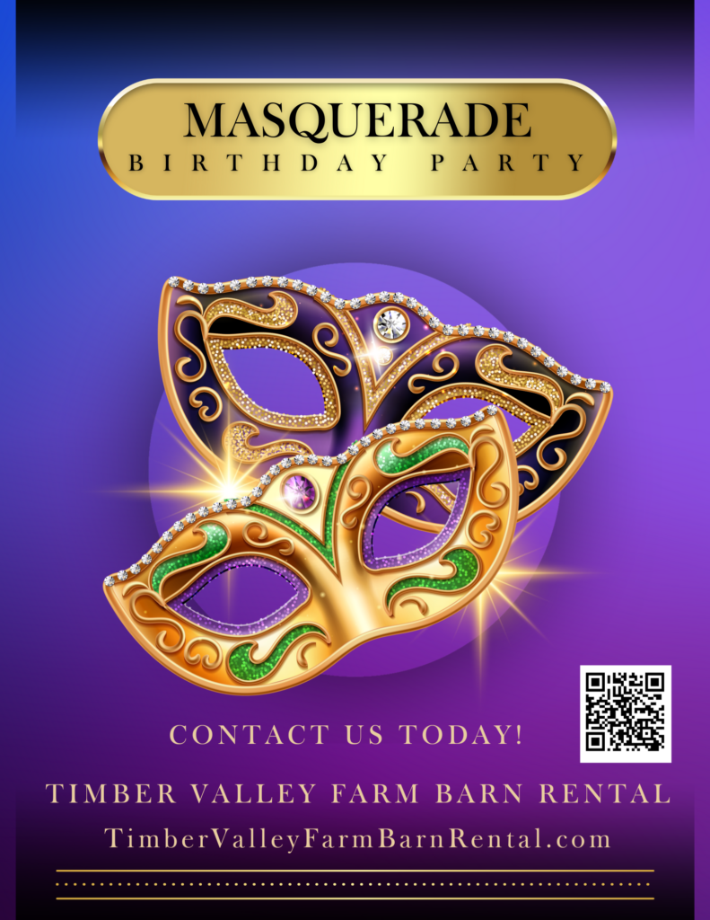 Masquerade Birthday Venue Clear Spring Maryland at Timber Valley Farm Barn Rental
