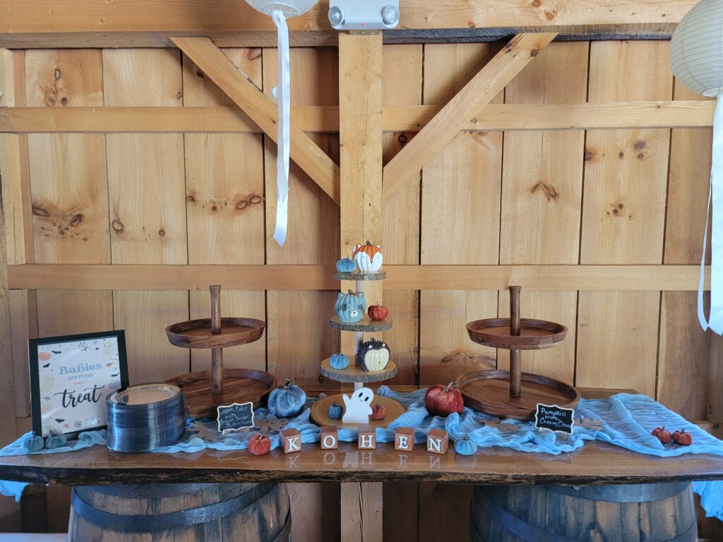 Why Timber Valley Farm Barn is the Perfect Baby Shower Event Venue Clear Spring Maryland:
Rustic Elegance: Our spacious barn provides a beautiful backdrop for any celebration. The exposed beams, warm wooden tones, and natural light create a welcoming and intimate atmosphere.
Versatility: Whether you’re planning a large gathering or a more intimate affair, our barn can be configured to suit your needs. We offer ample space for dining, games, and gift opening.