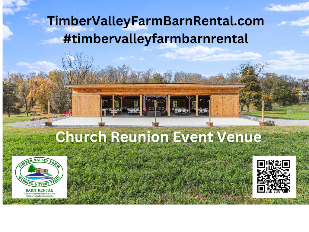 Church Reunion Event Venue in Clear Spring, Maryland🏡
Plan Your Seamless & Soulful Church Reunion at Timber Valley Farm Barn❤️