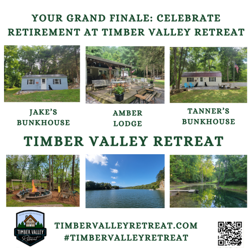 eamless Logistics for Your Guests
The joy of retirement should not be overshadowed by travel stress. Our location is conveniently accessible, making us an excellent Retirement Party Celebration Venue Clear Spring Maryland for guests coming from PA, WV, and VA.

For the retiree or guests who wish to extend the celebration, we offer comfortable on-site lodging options through our sister business, Timber Valley Retreat. This convenience ensures everyone can fully enjoy the festivities. We can also help you learn about the unique wagon ride transport, a charming amenity that can add a fun, authentic element to shuttling your guests across the property.