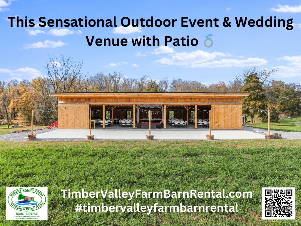 Why Choose Timber Valley Farm Barn Rental?
The centerpiece of our property is the stunning, custom-built monoslope timber frame barn. Unlike other venues, our space features five massive sliding doors. These doors are a signature element of the barn, allowing for unparalleled natural airflow and a seamless connection to our beautiful outdoor patio. We know that air circulation and the feeling of open space are vital for a successful celebration.