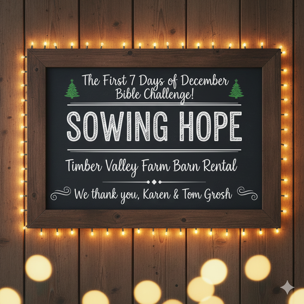 Thank you to the five individuals who planted those first seeds—your faithfulness sparked a beautiful finish! https://timbervalleyfarmbarnrental.com/

#TimberValleyFarmBarnRental #BibleChallenge #ChristmasGiving #SowingHope #FaithInAction #ClearSpringMD