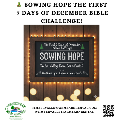 First 7 Days of December Bible Challenge: Partner with Timber Valley Farm to Donate 400 Bibles