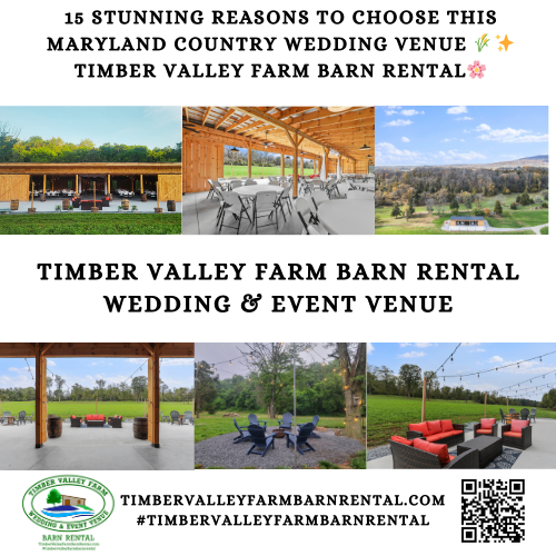 A pristine 3-year-old modern barn at Timber Valley Farm, featuring light wood craftsmanship and high vaulted ceilings, perfect for a Maryland Country Wedding Venue ceremony. 🌾✨