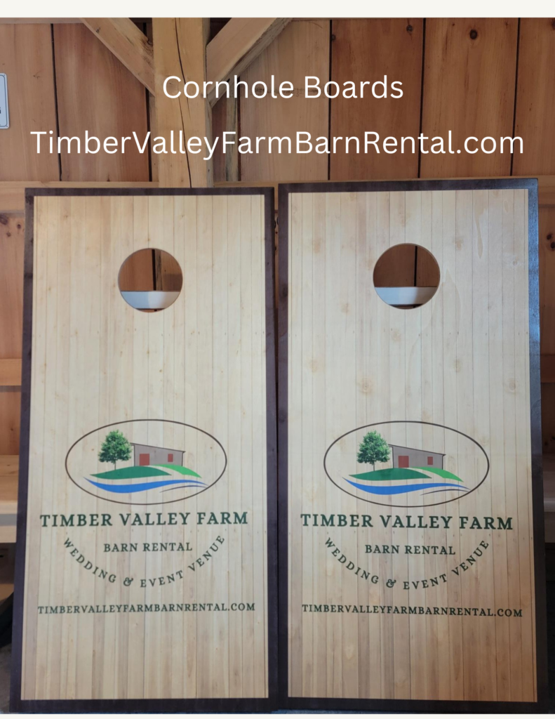 Wedding Venue Tour ⭐ 2. The Fun Factor: Cornhole and Beyond 🎯
A successful Barn Wedding is often defined by the joy and engagement of the guests. When you join us for a Wedding Venue Tour, you’ll see our dedicated lawn game areas featuring high-quality Cornhole boards. We understand that cocktail hour is a crucial transition time, and providing these classic games ensures your guests are laughing and connecting. Seeing the layout during your Wedding Venue Tour helps you plan the flow of your event so that no one ever feels like they are just "waiting" for the next event.