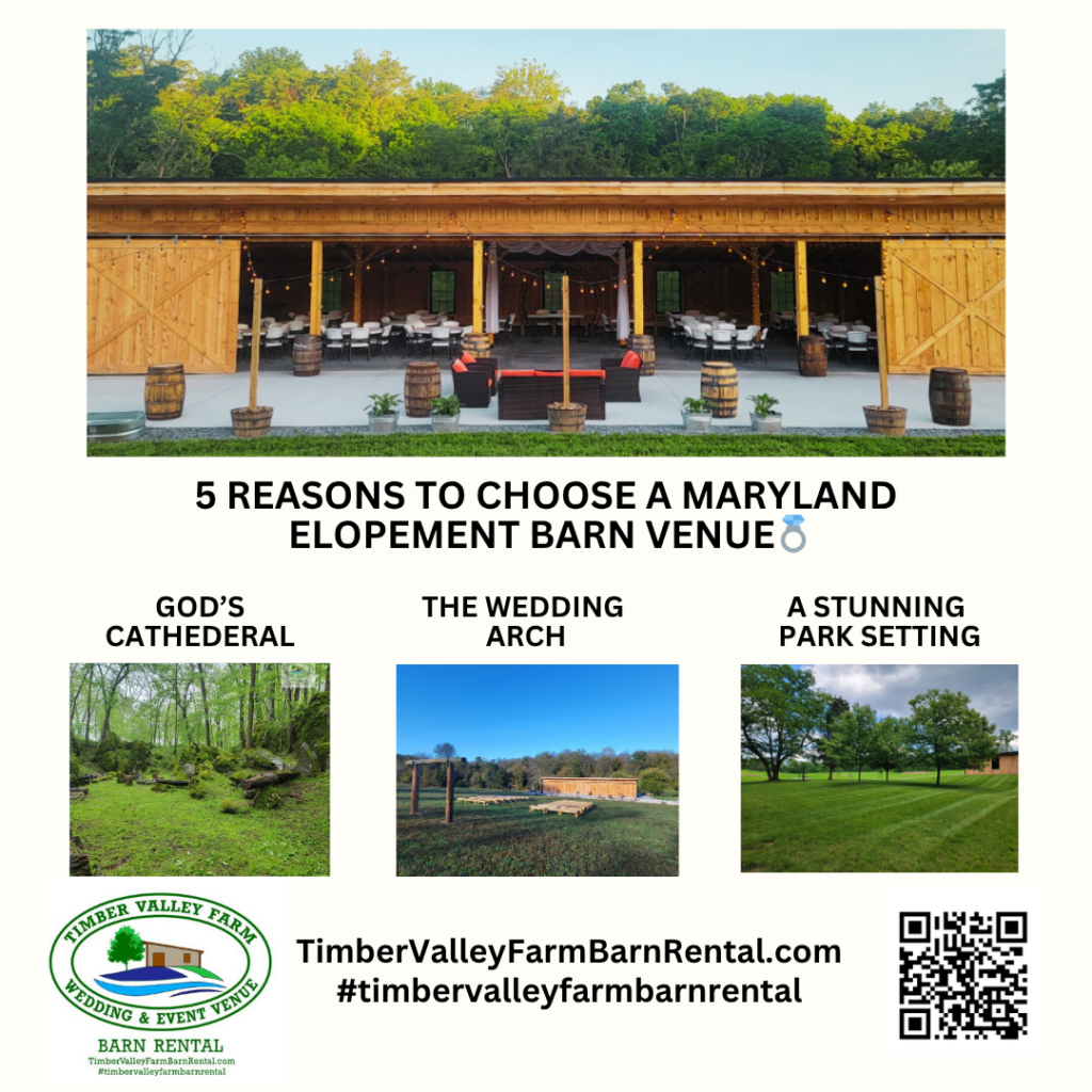 5 Reasons to Choose a Maryland Elopement Barn Venue 💍
Planning a wedding is often described as one of the most stressful periods in a person’s life, but it doesn't have to be. The traditional "big wedding" is being replaced by something more intentional, more private, and significantly more romantic: the elopement. If you are searching for a Maryland elopement barn venue, Timber Valley Farm Barn Rental offers a sophisticated, modern, and deeply personal setting that far surpasses the cold, sterile environment of a courthouse.