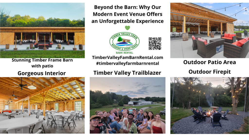 Beyond the Barn: Why Our Modern Event Venue Offers an Unforgettable Experience 🥂✨
Choosing a Modern Event Venue is about more than just finding a roof and four walls. It’s about finding a destination that offers a complete experience for your guests, whether you are hosting a fairy-tale wedding, a 50th-anniversary bash, or a high-stakes corporate retreat. At Timber Valley Farm Barn Rental, we have designed our 100-acre property to be a multi-purpose haven where the entire day is an activity, not just a scheduled program. 🚜🌳