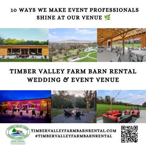 Timber Valley Farm Barn Rental, Top-Rated Barn Event Space and Professional Event Venue Partnership.