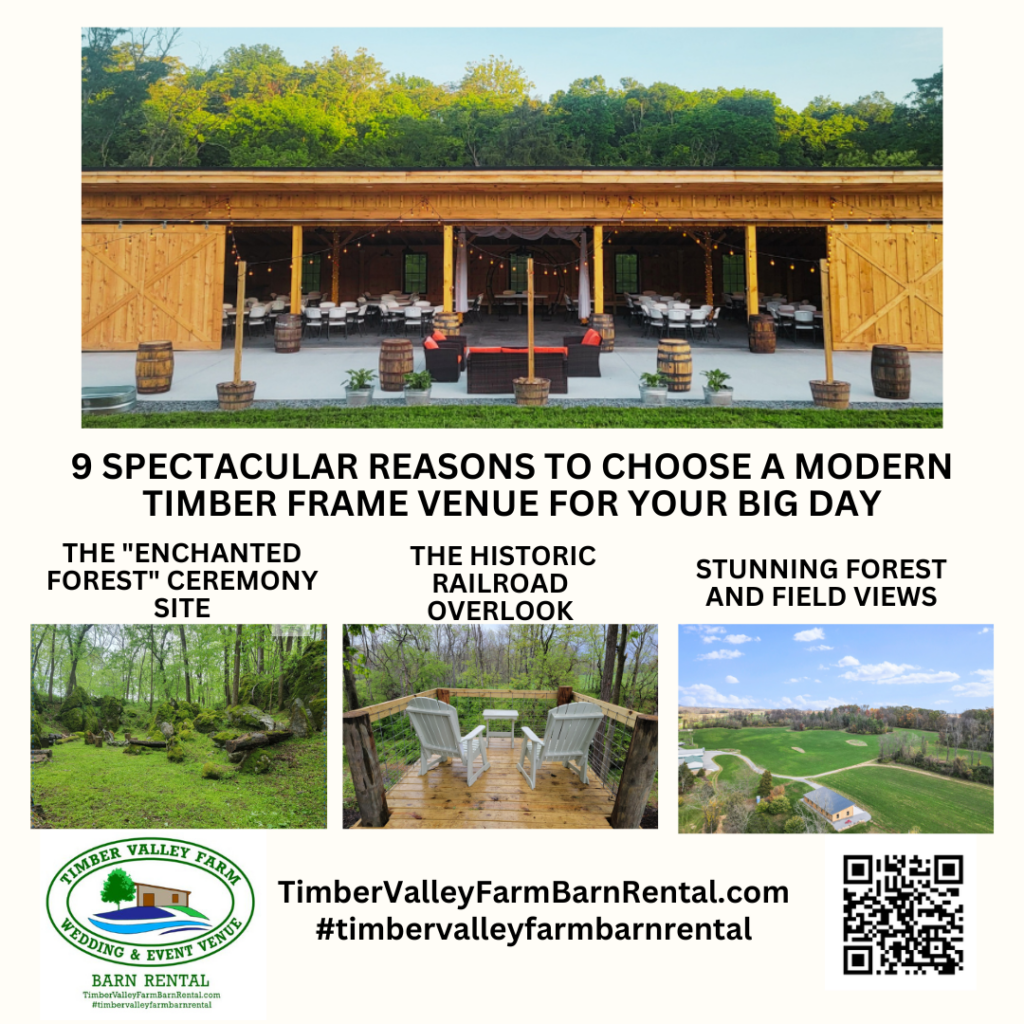 The Excellence of a Modern Timber Frame Venue
When it comes to barn venues, not all are created equal. Many couples discover that repurposed agricultural barns, while quaint, can be dark, dusty, and sometimes lack the infrastructure needed for a comfortable celebration. At Timber Valley Farm, our barn is a newly built, purpose-designed timber frame masterpiece.