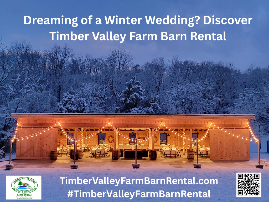 Winter Magic

For couples wanting an intimate indoor celebration, our barn transforms into a cozy, candle-lit haven during winter. Add hot cider or mulled wine stations for a festive touch at your barn wedding venue near me