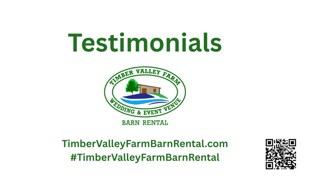 ⭐ Testimonials
See what others are saying about their experience at Timber Valley Farm Barn Rental:
https://timbervalleyfarmbarnrental.com/testimonial/
Why couples (and their families) say YES to Timber Valley Farm Barn Rental!