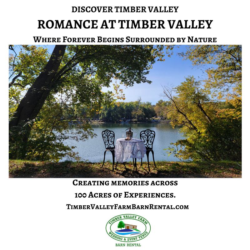 Romantic table for two overlooking the Potomac River and C&O Canal near Timber Valley in Clear Spring, Maryland.