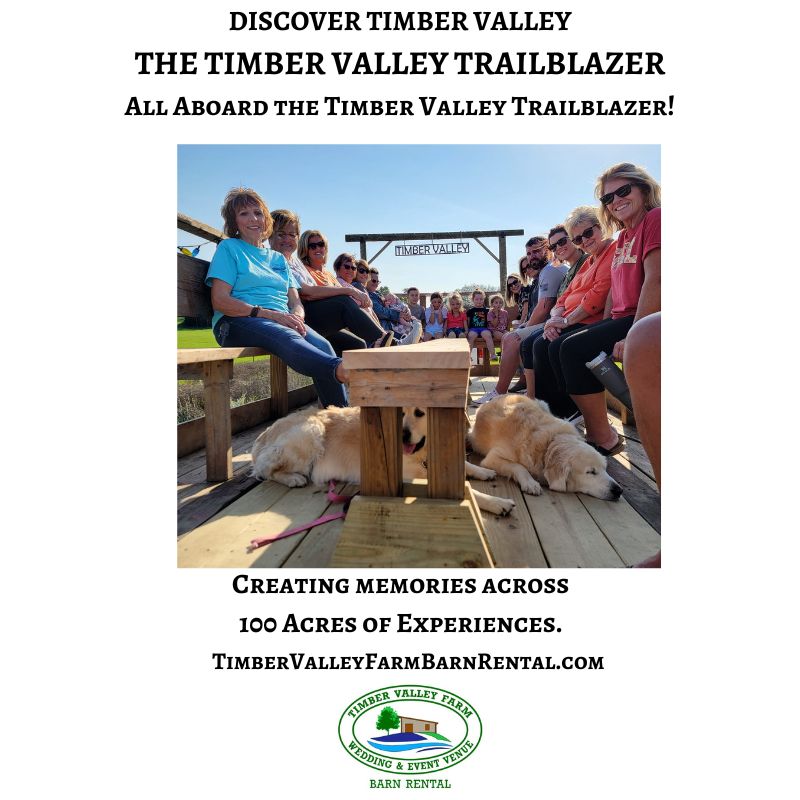 The Timber Valley Trailblazer decorated for a Rustic Baby Shower Maryland at Timber Valley Farm Barn Rental.