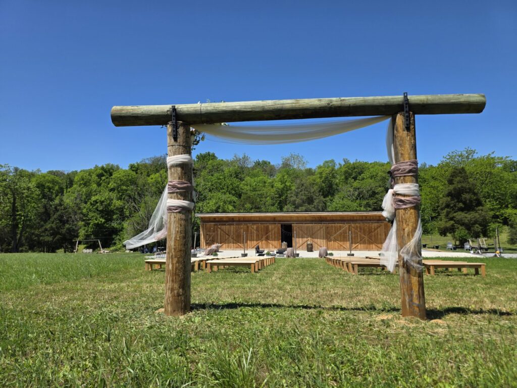 Our open-air ceremony lawn was designed to give every guest a clear view while allowing couples to exchange vows surrounded by the beauty and privacy of our 100-acre farm.