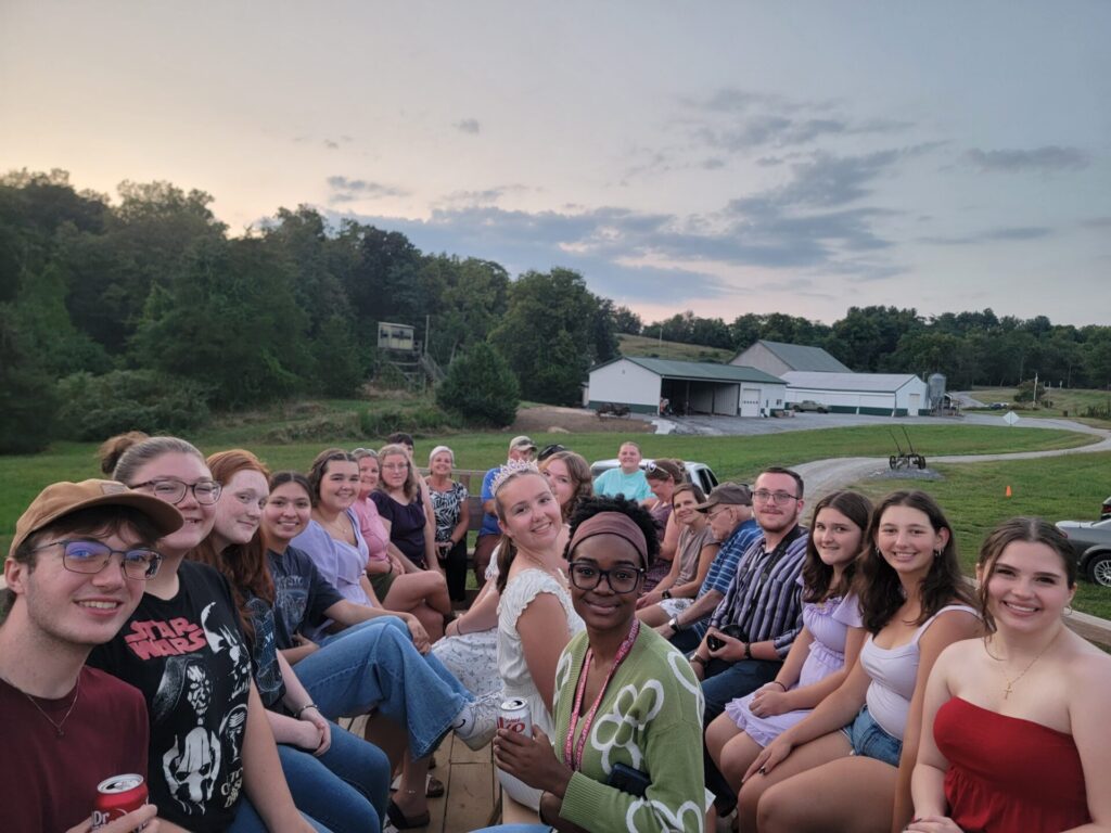 Timber Valley Trailblazer Wagon Ride ready to leave Timber Valley farm Barn Rental on a fantastic summer evening.