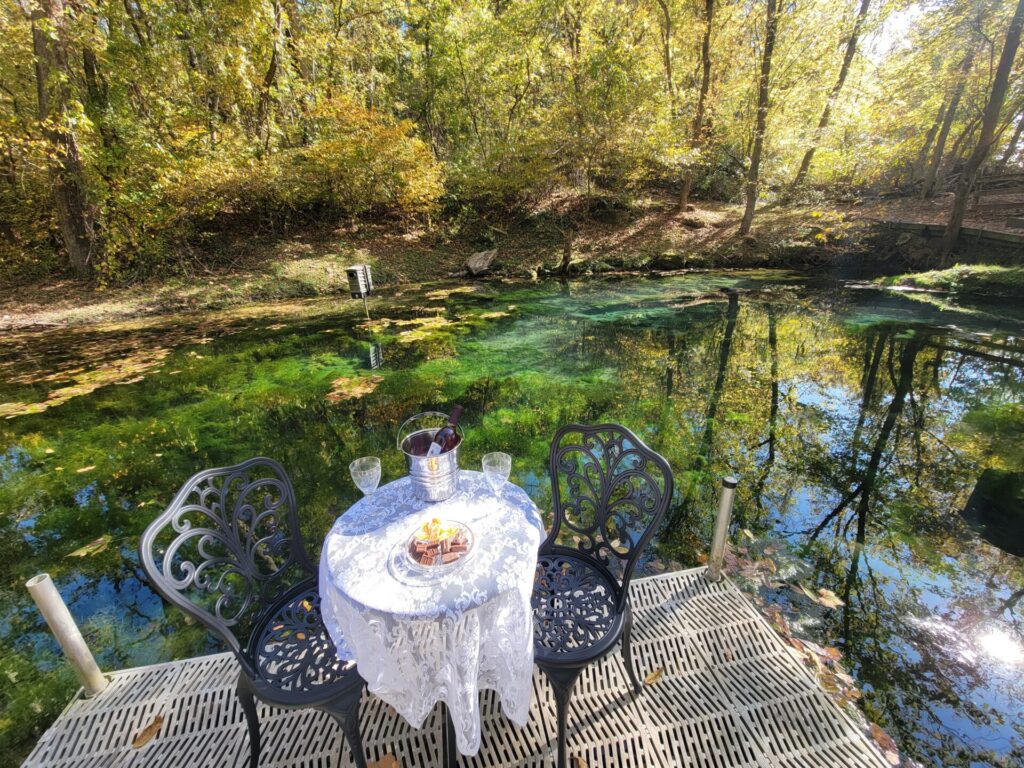Maryland Proposal Locations beside the crystal-clear spring-fed pond at Timber Valley Farm Barn Rental in Clear Spring, Maryland.