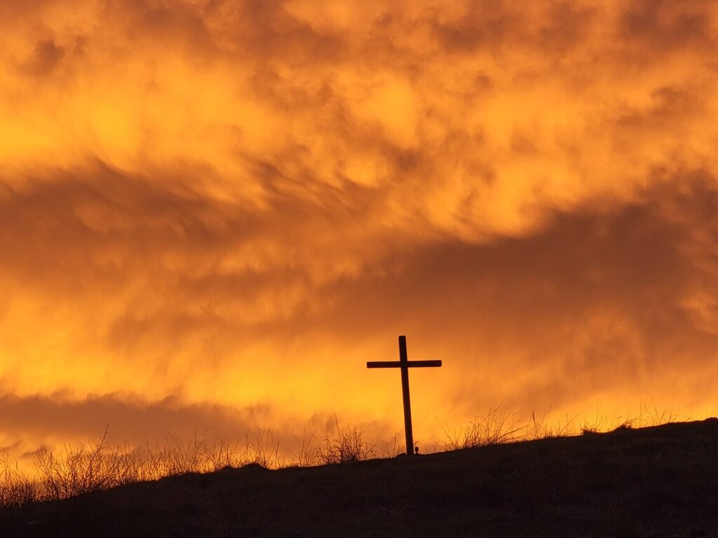 The Cross at sunset at Timber Valley farm Barn Rental in Western Maryland.