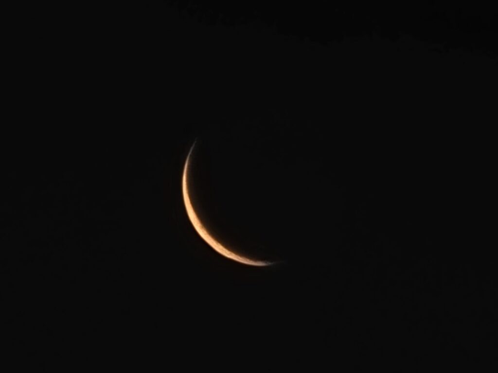 A beautiful shot of the moon at Timber Valley Farm Barn Rental.