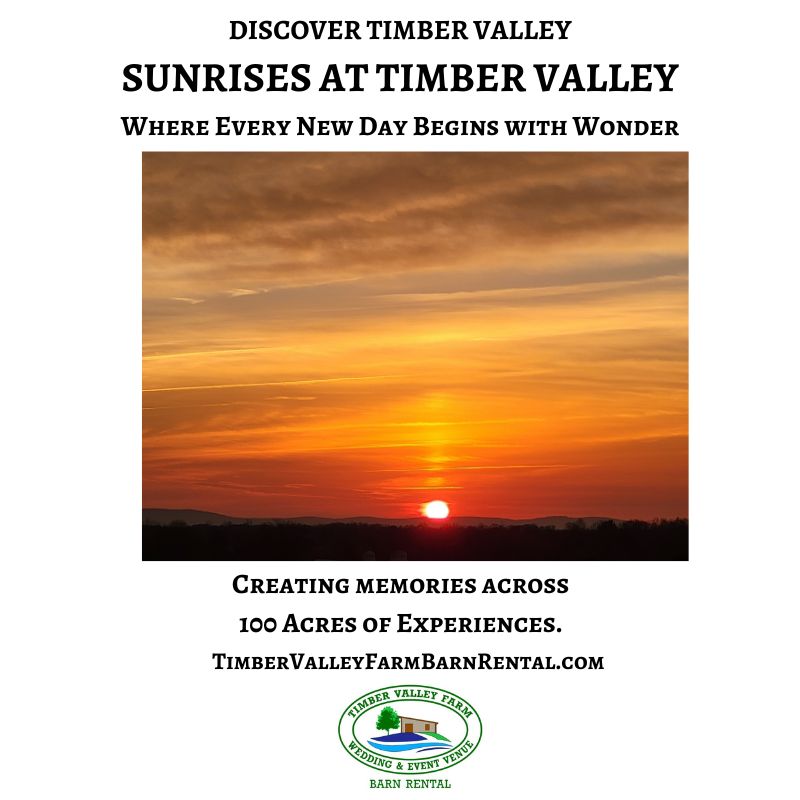 Sunrise at Timber Valley showcasing a beautiful Maryland countryside sunrise over the rolling hills in Clear Spring, Maryland.