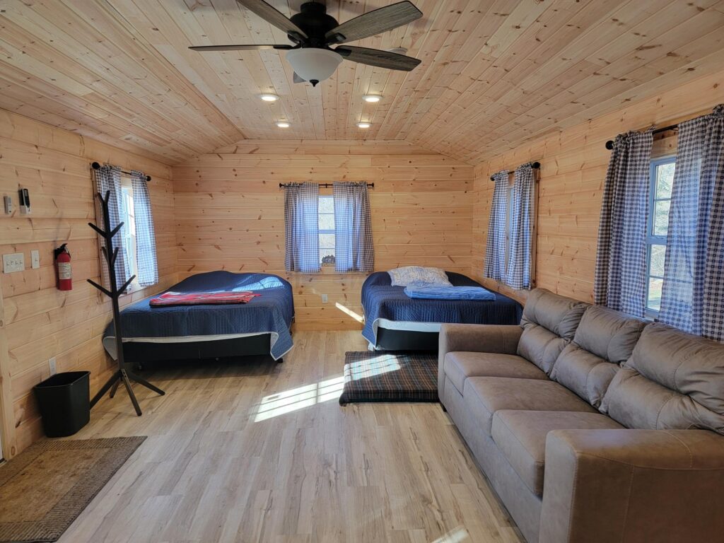 Jake's Bunkhouse at Timber Valley Farm Barn Rental featuring spacious on-site wedding lodging for family and friends in Clear Spring, Maryland.