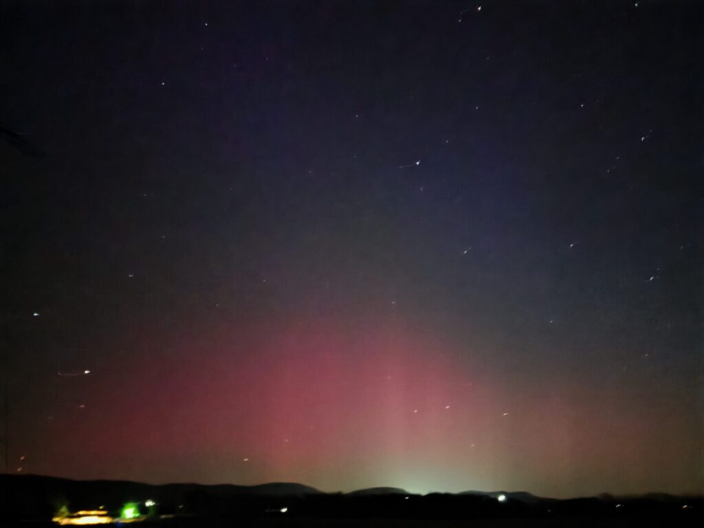 The Northern Lights at Timber Valley Farm Barn Rental in Clear Spring Maryland.