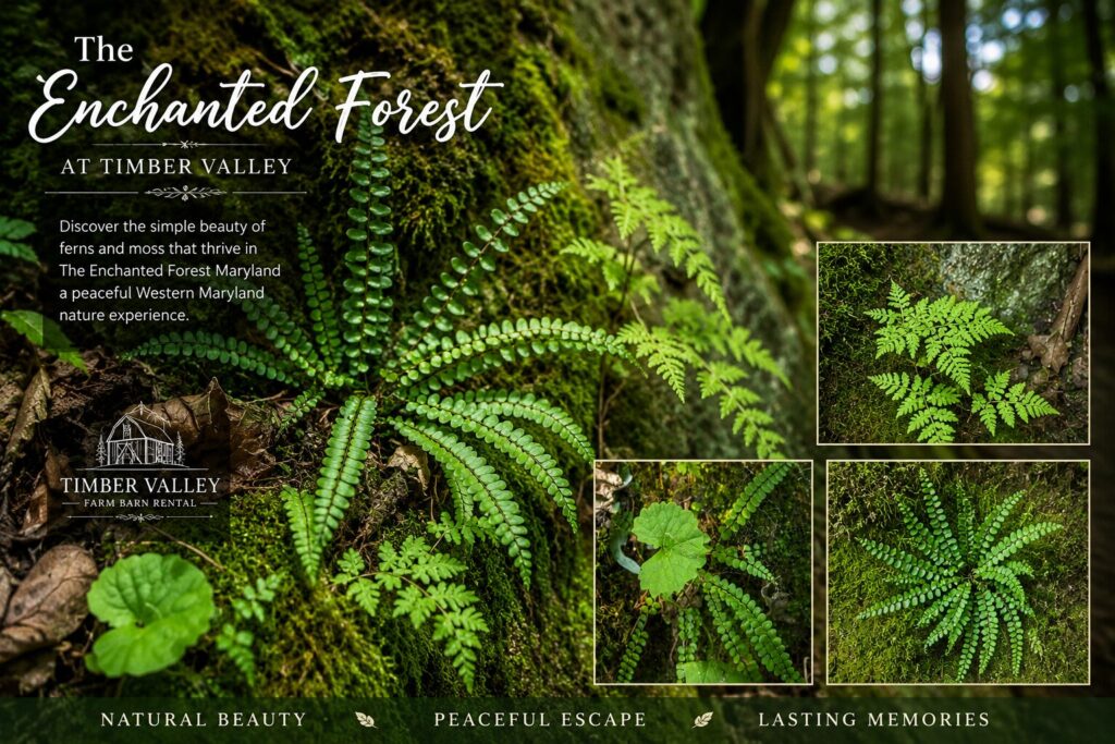 The ferns in the Enchanted Forest at Timber Valley.