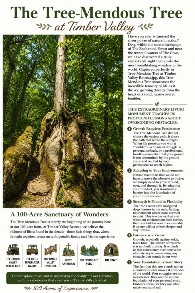 2. Growing from Solid Stone
One of the first questions guests ask when they discover The Tree-Mendous Tree is, "How can a tree grow from solid rock?"