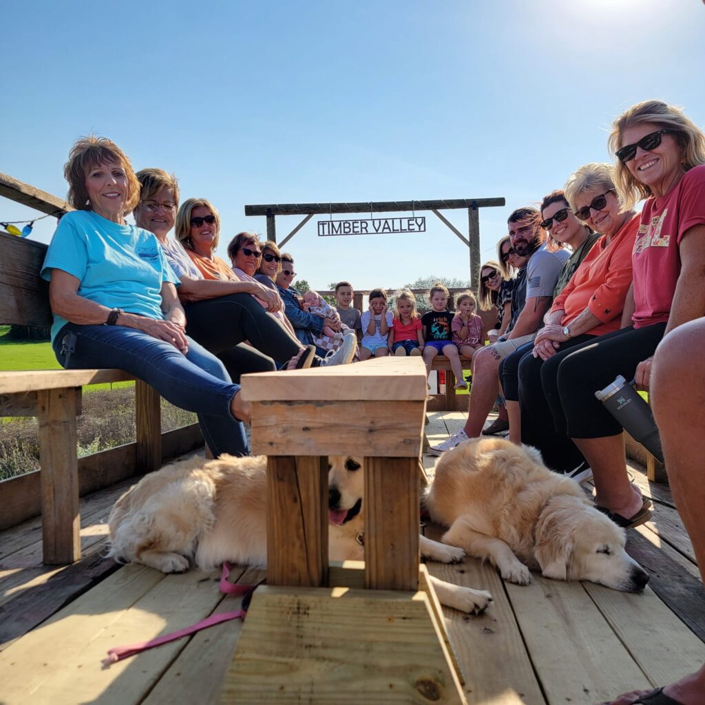 Families enjoying the Timber Valley Trailblazer during a Private Wedding Venue Tour at Timber Valley Farm Barn Rental in Clear Spring, Maryland.