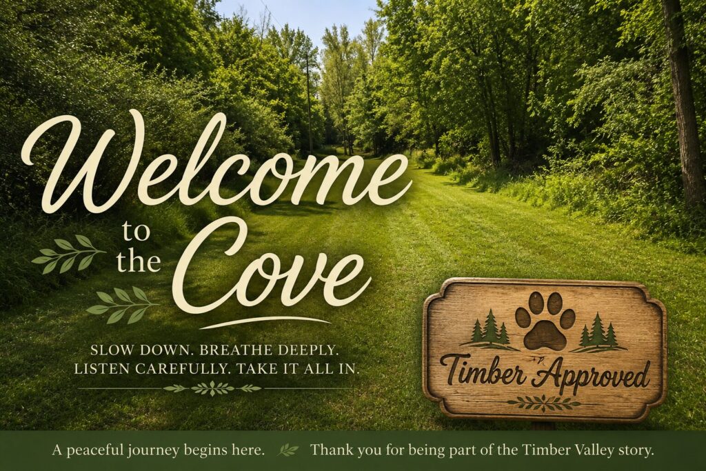 The Cove at Timber Valley welcomes visitors through a peaceful hollow leading to one of western Maryland's most beautiful natural destinations.