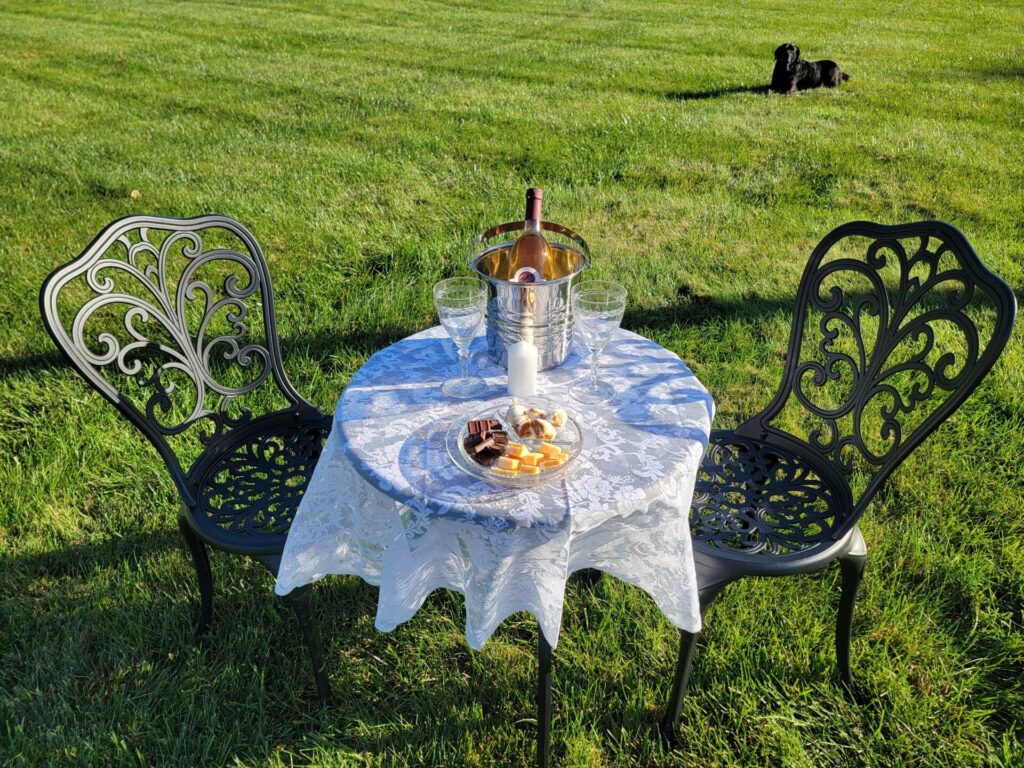 Romantic table for two at a Maryland Proposal Location at Timber Valley Farm Barn Rental