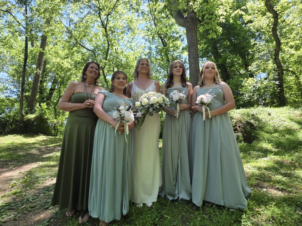 Wedding Ceremony Venue Planning includes wedding party portraits at Timber Valley Farm Barn Rental in Clear Spring, Maryland.